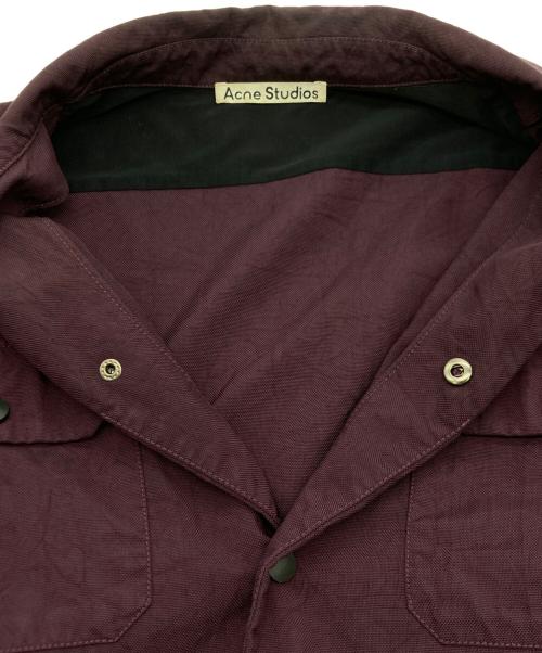Acne studios（アクネ ストゥディオズ）Acne studios (アクネ ストゥディオズ) ピケナイロンバーガンディシャツ ボルドー サイズ:SIZE 52の古着・服飾アイテム