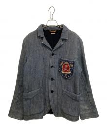 KAPITAL（キャピタル）の古着「ウールヘリンボーンワッペンテーラード」｜ネイビー