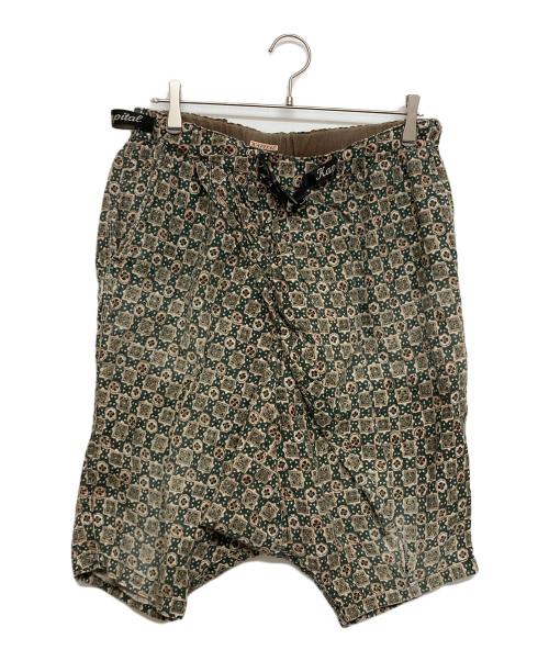 KAPITAL（キャピタル）KAPITAL (キャピタル) 総柄リネンショートパンツ ベージュ×グリーン サイズ:SIZE3の古着・服飾アイテム