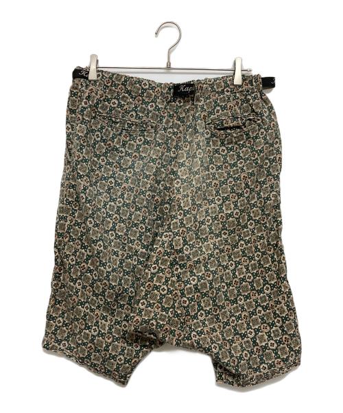 KAPITAL（キャピタル）KAPITAL (キャピタル) 総柄リネンショートパンツ ベージュ×グリーン サイズ:SIZE3の古着・服飾アイテム
