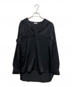 ZOEゾーイ）の古着「sailor collar shirt/サテンセーラーカラーシャツ」｜ブラック