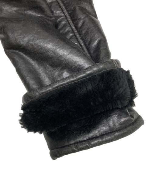 ARMANI JEANS（アルマーニジーンズ）ARMANI JEANS (アルマーニジーンズ) フェイクレザーロングコート ブラック サイズ:SIZE 48の古着・服飾アイテム