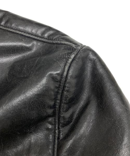 ARMANI JEANS（アルマーニジーンズ）ARMANI JEANS (アルマーニジーンズ) フェイクレザーロングコート ブラック サイズ:SIZE 48の古着・服飾アイテム