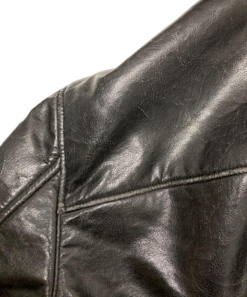 ARMANI JEANS（アルマーニジーンズ）ARMANI JEANS (アルマーニジーンズ) フェイクレザーロングコート ブラック サイズ:SIZE 48の古着・服飾アイテム