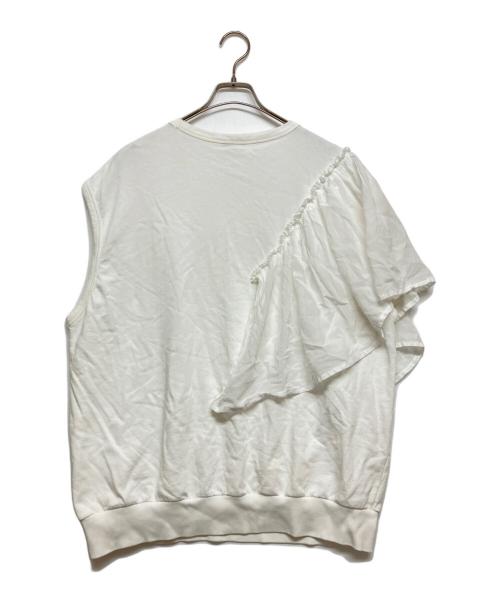 DRIES VAN NOTEN（ドリスヴァンノッテン）DRIES VAN NOTEN (ドリスヴァンノッテン) フリルギャザーノースリーブスウェット ホワイト サイズ:SIZE Sの古着・服飾アイテム