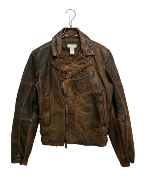 DIESEL（ディーゼル）DIESEL (ディーゼル) ダブルライダースジャケット ブラウン サイズ:SIZE Sの古着・服飾アイテム