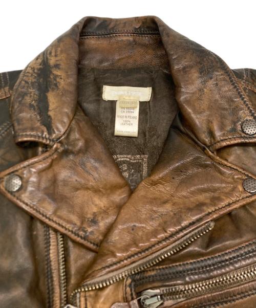DIESEL（ディーゼル）DIESEL (ディーゼル) ダブルライダースジャケット ブラウン サイズ:SIZE Sの古着・服飾アイテム