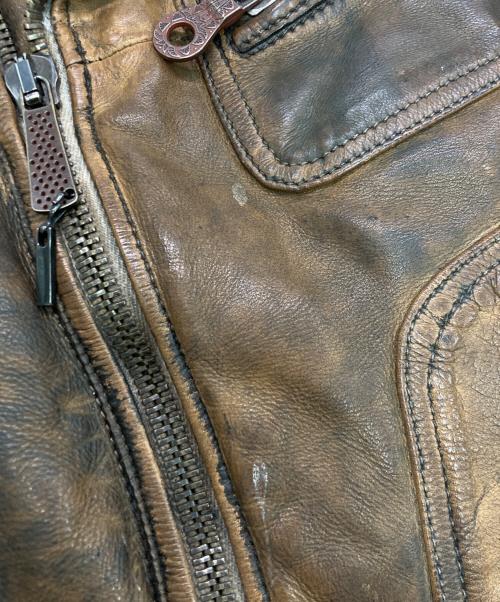 DIESEL（ディーゼル）DIESEL (ディーゼル) ダブルライダースジャケット ブラウン サイズ:SIZE Sの古着・服飾アイテム