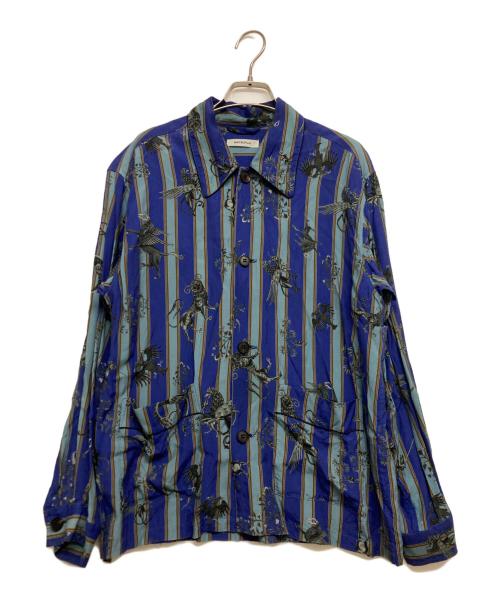 MATSUFUJI（マツフジ）MATSUFUJI (マツフジ) RARE THINGS PRINT JACKET ブルー サイズ:SIZE 3の古着・服飾アイテム