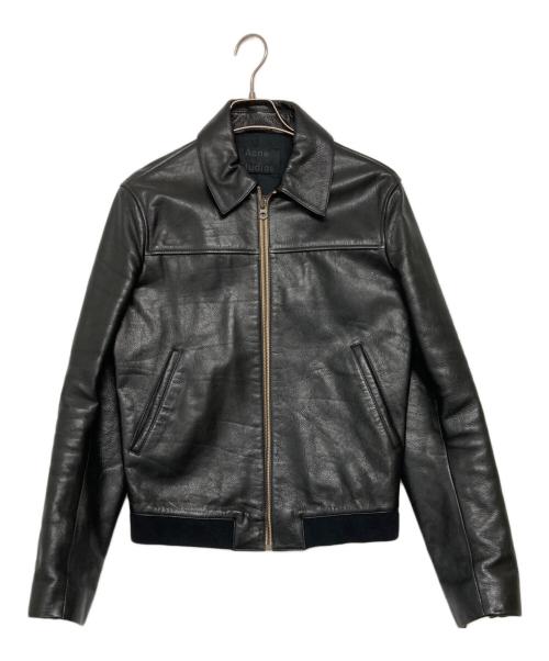 Acne studios（アクネ ストゥディオス）Acne studios (アクネ ストゥディオス) カーフレザージャケット ブラック サイズ:46の古着・服飾アイテム