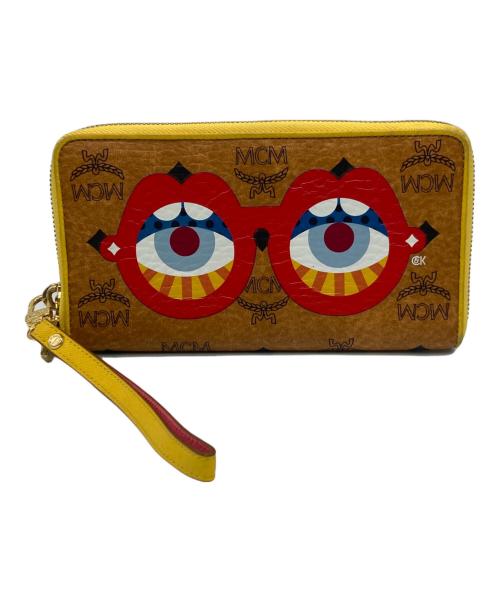 MCM（エムシーエム）MCM (エムシーエム) CRAIG&KARL (クレイグ＆カール) コラボ長財布 イエロー×ブラウン サイズ:実寸サイズをご参照下さい。の古着・服飾アイテム