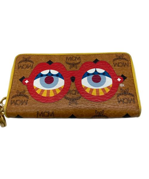 MCM（エムシーエム）MCM (エムシーエム) CRAIG&KARL (クレイグ＆カール) コラボ長財布 イエロー×ブラウン サイズ:実寸サイズをご参照下さい。の古着・服飾アイテム
