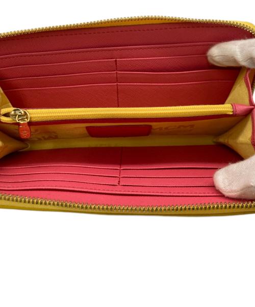 MCM（エムシーエム）MCM (エムシーエム) CRAIG&KARL (クレイグ＆カール) コラボ長財布 イエロー×ブラウン サイズ:実寸サイズをご参照下さい。の古着・服飾アイテム