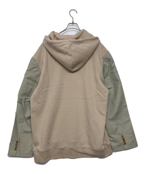 MM6 Maison Margiela（エムエムシックスメゾンマルジェラ）MM6 Maison Margiela (エムエムシックスメゾンマルジェラ) ロゴ コントラストスリーブ パーカー ブラウン サイズ:Mの古着・服飾アイテム