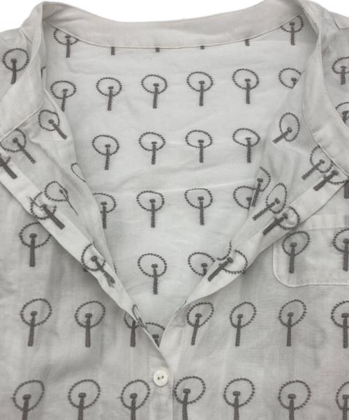 Sally Scott（サリースコット）Sally Scott (サリースコット) フォレスト柄 ブラウス ホワイト サイズ:SIZE 11Rの古着・服飾アイテム