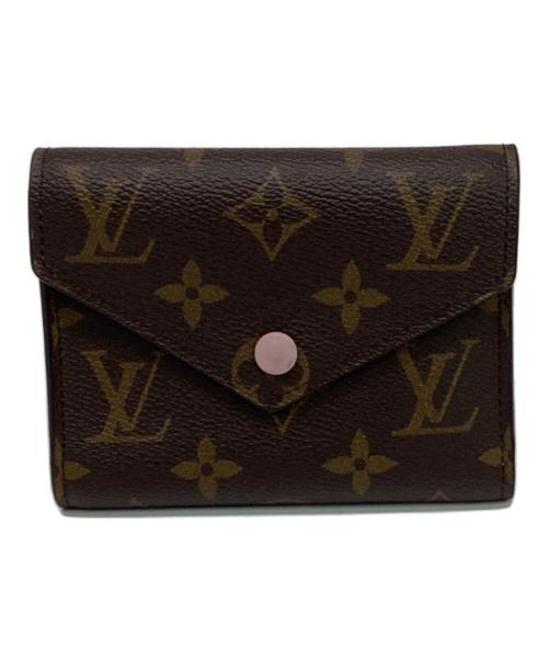 LOUIS VUITTON（ルイ ヴィトン）LOUIS VUITTON (ルイ ヴィトン) 3つ折り財布 ブラウン×ピンク サイズ:実寸サイズをご参照下さい。の古着・服飾アイテム
