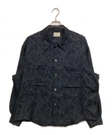 superNova（スーパーノヴァ）の古着「ジャガードペイズリー長袖シャツ」｜ブラック