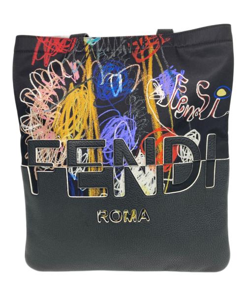 FENDI（フェンディ）FENDI (フェンディ) ノエル・フィールディング コラボ レザートートバッグ ブラック サイズ:実寸サイズをご参照下さい。の古着・服飾アイテム