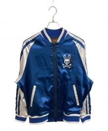 skookum×Psycho Bunny（スクーカム×サイコ バニー）の古着「コラボスカジャン」｜ホワイト×ブルー