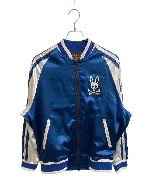 skookum（スクーカム）skookum (スクーカム) Psycho Bunny (サイコ バニー) コラボスカジャン ホワイト×ブルー サイズ:SIZE Mの古着・服飾アイテム