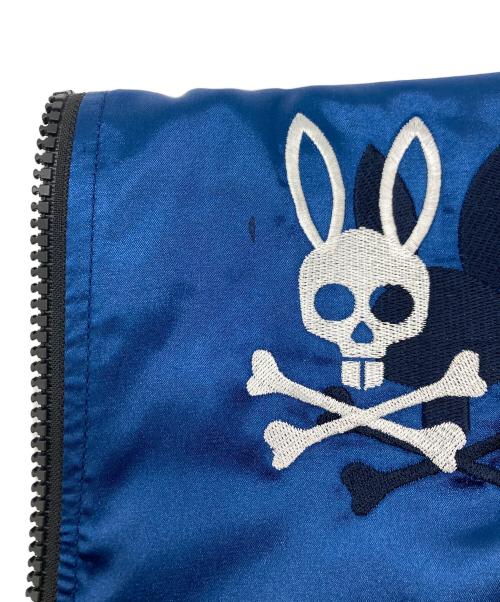 skookum（スクーカム）skookum (スクーカム) Psycho Bunny (サイコ バニー) コラボスカジャン ホワイト×ブルー サイズ:SIZE Mの古着・服飾アイテム