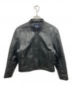GAPギャップ）の古着「シングルライダースジャケット」｜ブラック