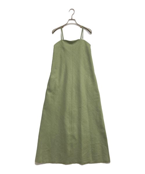 Adam et Rope（アダム エ ロペ）Adam et Rope (アダム エ ロペ) シャンブレーツイルベアワンピース 黄緑 サイズ:SIZE 36 未使用品の古着・服飾アイテム