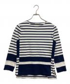 CELINEセリーヌ）の古着「ボーダーカットソー」｜ブルー