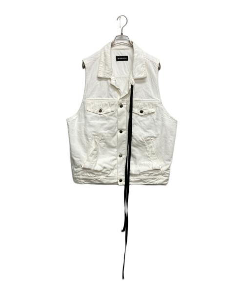 ANN DEMEULEMEESTER（アンドゥムルメステール）ANN DEMEULEMEESTER (アンドゥムルメステール) BENOIT 5-POCKETS HIGH COMFORT SLEEVELESS JACKET ホワイト サイズ:size 50の古着・服飾アイテム