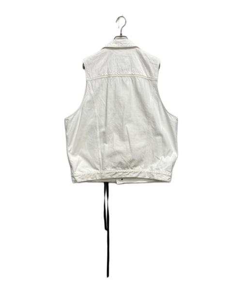 ANN DEMEULEMEESTER（アンドゥムルメステール）ANN DEMEULEMEESTER (アンドゥムルメステール) BENOIT 5-POCKETS HIGH COMFORT SLEEVELESS JACKET ホワイト サイズ:size 50の古着・服飾アイテム