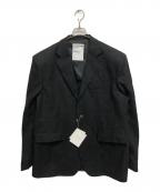 SOFTHYPHENソフトハイフン）の古着「SQUARE SHOULDER LINEN JACKET」｜ブラック