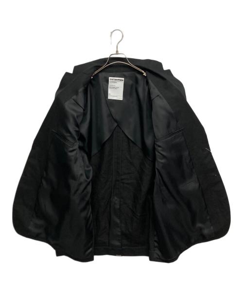 SOFTHYPHEN（ソフトハイフン）SOFTHYPHEN (ソフトハイフン) SQUARE SHOULDER LINEN JACKET ブラック サイズ:size 03 未使用品の古着・服飾アイテム