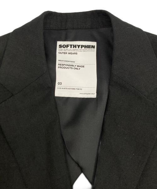 SOFTHYPHEN（ソフトハイフン）SOFTHYPHEN (ソフトハイフン) SQUARE SHOULDER LINEN JACKET ブラック サイズ:size 03 未使用品の古着・服飾アイテム