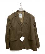 SOFTHYPHENソフトハイフン）の古着「スクエアショルダーリネンジャケット」｜ブラウン