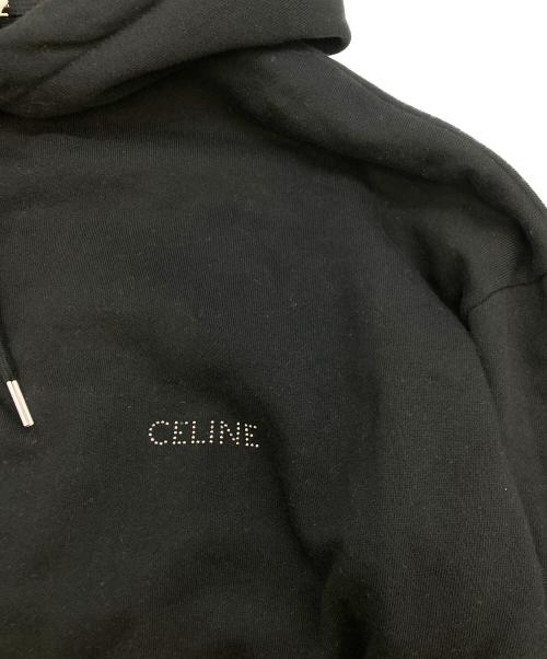 CELINE（セリーヌ）CELINE (セリーヌ) スタッズ エンブロイダリールーズ フィットパーカー ブラック サイズ:XXLの古着・服飾アイテム