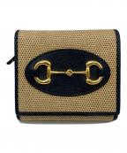 GUCCIグッチ）の古着「ホースビット 2つ折り財布」｜ベージュ