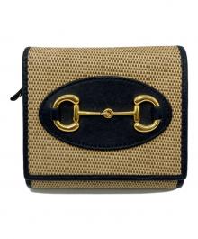 GUCCI（グッチ）の古着「ホースビット 2つ折り財布」｜ベージュ