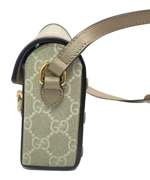 GUCCI（グッチ）GUCCI (グッチ) ホースビット1955 ミニショルダーバッグ ベージュの古着・服飾アイテム