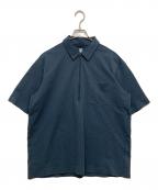 DESCENTE PAUSEデサントポーズ）の古着「SEERSUCKER HALF ZIP SHIT」｜ネイビー