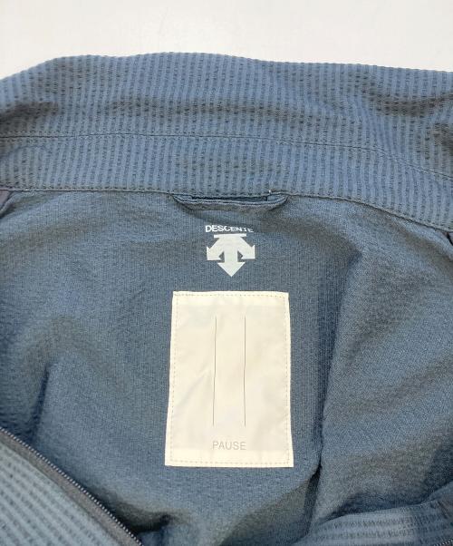 DESCENTE PAUSE（デサントポーズ）DESCENTE PAUSE (デサントポーズ) SEERSUCKER HALF ZIP SHIT ネイビー サイズ:SIZE Lの古着・服飾アイテム