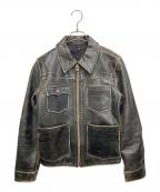 RED EAR×PAUL SMITHレッドイアー×ポールスミス）の古着「スタッズレザージャケット」｜ブラウン