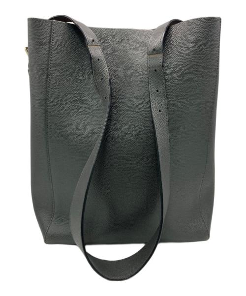 Valextra（ヴァレクストラ）Valextra (ヴァレクストラ) ミディアムバケットショルダーバッグ グレーの古着・服飾アイテム