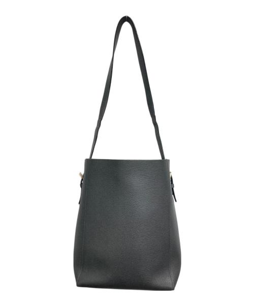 Valextra（ヴァレクストラ）Valextra (ヴァレクストラ) ミディアムバケットショルダーバッグ グレーの古着・服飾アイテム