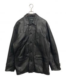 UNUSED（アンユーズド）の古着「レザーカーコート」｜ブラック