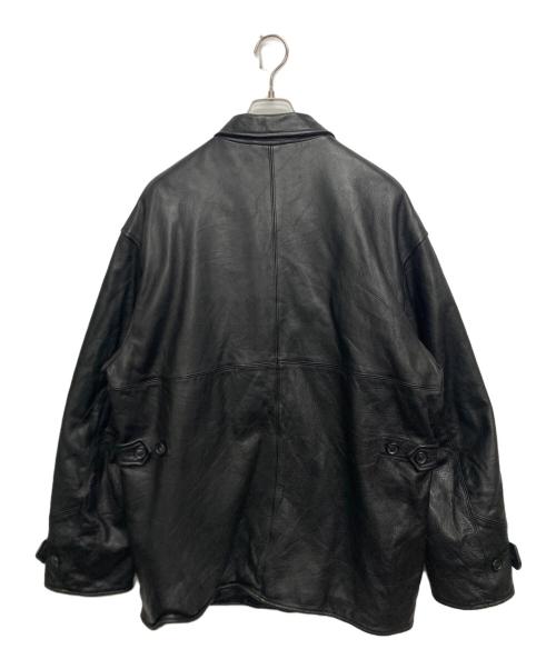 UNUSED（アンユーズド）UNUSED (アンユーズド) レザーカーコート ブラック サイズ:SIZE 2の古着・服飾アイテム