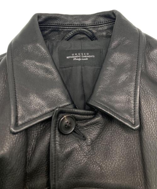 UNUSED（アンユーズド）UNUSED (アンユーズド) レザーカーコート ブラック サイズ:SIZE 2の古着・服飾アイテム