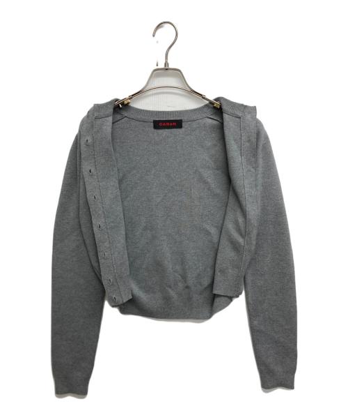 CABAN（キャバン）CABAN (キャバン) コットンカシミヤ クルーネックカーディガン グレー サイズ:XSの古着・服飾アイテム