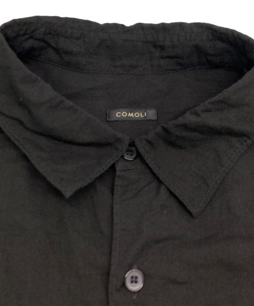 COMOLI（コモリ）COMOLI (コモリ) KHADIコットンWレイヤー コモリシャツ ブラック サイズ:SIZE 3の古着・服飾アイテム