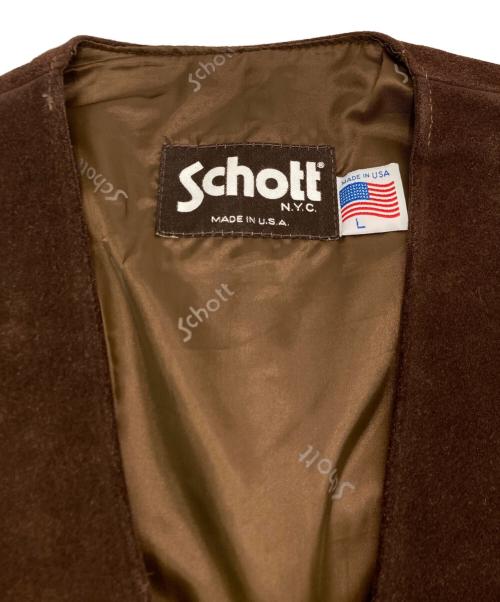 Schott（ショット）Schott (ショット) レザージレ ブラウン サイズ:SIZE Lの古着・服飾アイテム