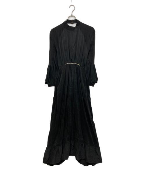 PHOTOCOPIEU（フォトコピュー）PHOTOCOPIEU (フォトコピュー) シルク混半袖ワンピース ブラック サイズ:SIZE 36の古着・服飾アイテム